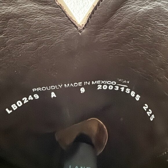 Lane BRIDLEWOOD Womens Square Toe Cowboy Boots Brown Navy Western Size 9 - Picture 10 of 16